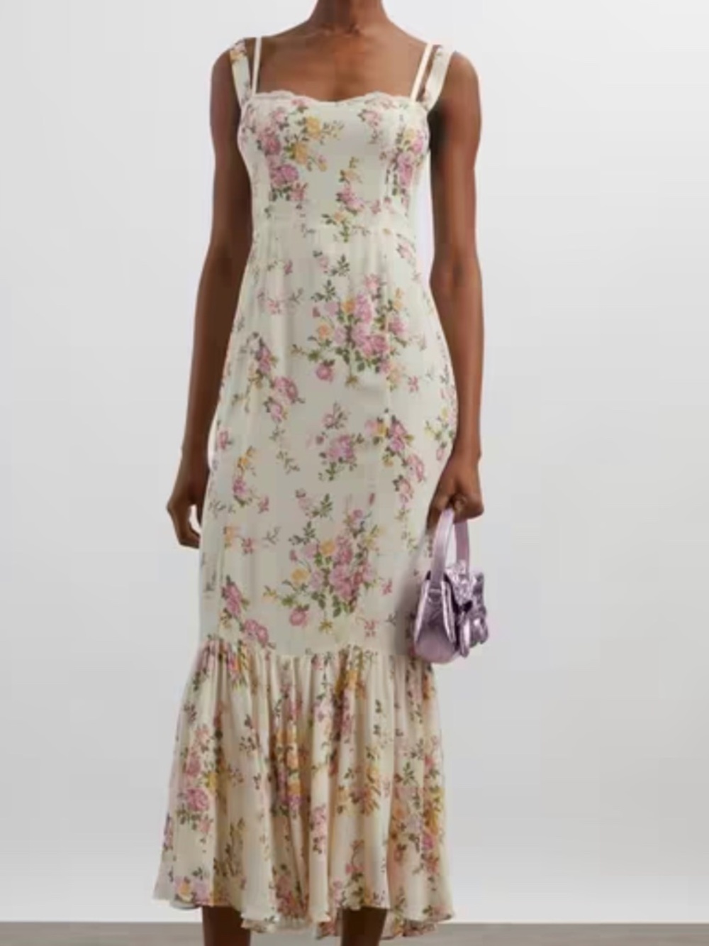 🔥 NWT Reformation Irisa Floral Flounce Maxi Dress. Size 2